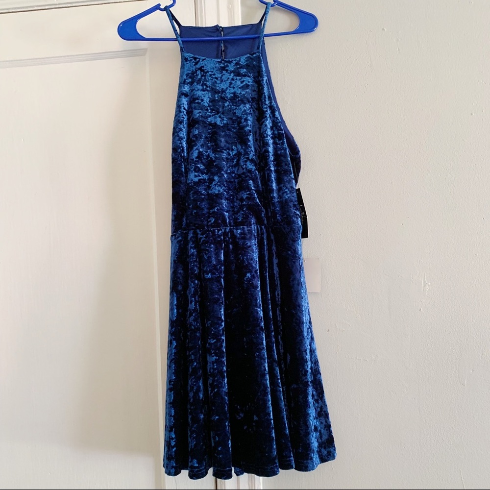 Blue velvet dress